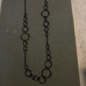 Lia Sophia Black Circle Link Necklace